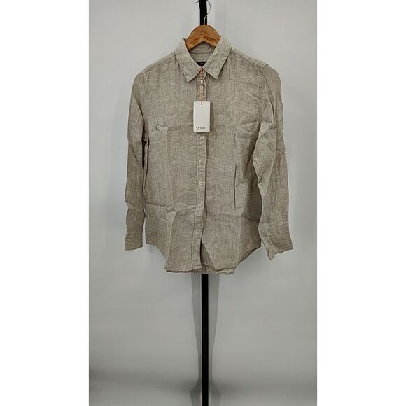 Quince 100% European Linen Long Sleeve Shirt Flax Sleeved Top XS - Picture 2 of 3